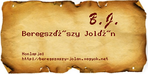 Beregszászy Jolán névjegykártya